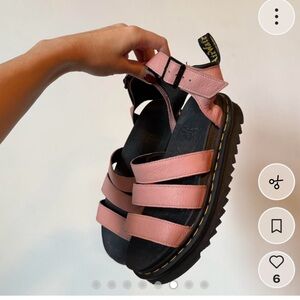 Dr. Martens Pink Strappy Platform Sandals